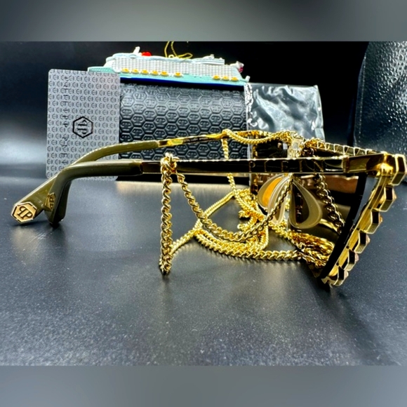 👑PHILIPP PLEIN Sunglasses Plein Crystal Lush SPP030S Col.400G Auth… - Picture 12 of 15